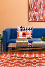 3 Seater Deep Blue Sofa, Opal