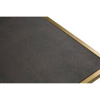Textured Shahgreen Top and Gold Finish Square Coffee Table | Kempton