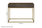 Textured Shahgreen 2 Drawer Gold Finish Console Table | Kempton