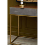 Textured Shahgreen 2 Drawer Gold Finish Console Table | Kempton