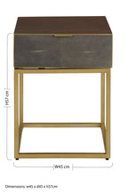 Textured Shahgreen End Table in Gold Finish Frame | Kempton