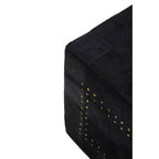 Bosie Black Patchwork Leather Pouffe with Gold Studs | Safira