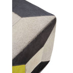 Geometric Design Hair on Leather Pouffe | Safira