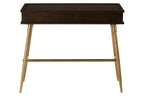 Grey Glass Top 3 Drawer Console Table in Gold Finish Frame | Sagor