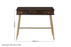 Grey Glass Top 3 Drawer Console Table in Gold Finish Frame | Sagor