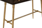 Grey Glass Top 3 Drawer Console Table in Gold Finish Frame | Sagor