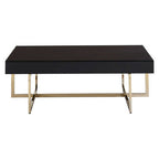 Black Mirrored Top Rectangular Coffee Table | Ragusa