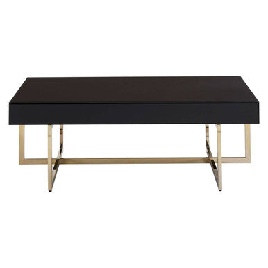 Black Mirrored Top Rectangular Coffee Table | Ragusa