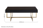 Black Mirrored Top Rectangular Coffee Table | Ragusa