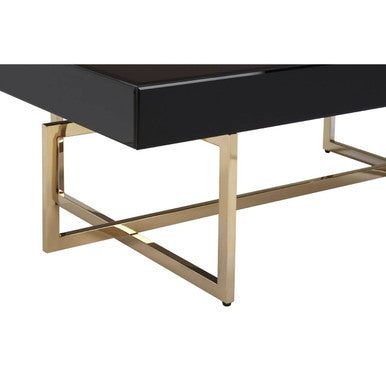 Black Mirrored Top Rectangular Coffee Table | Ragusa