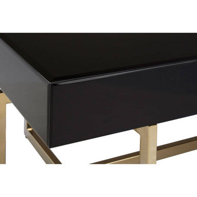 Black Mirrored Top Rectangular Coffee Table | Ragusa