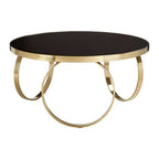 Large Black Glass Round Coffee Table | Ragusa