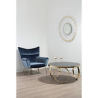 Large Black Glass Round Coffee Table | Ragusa