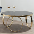 Large Black Glass Round Coffee Table | Ragusa