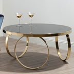 Large Black Glass Round Coffee Table | Ragusa