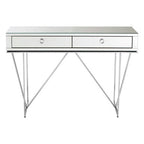 Silver  Mirrored Glass 2 Drawer Console Table | Rova