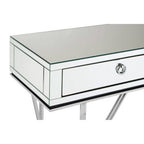 Silver  Mirrored Glass 2 Drawer Console Table | Rova