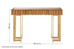 Gold Mirrored Top Console Table with 1 Storage Drawer and Gold Polished Stainless Steel Frame | Rivoli