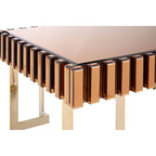 Glass Top Gold Finish Rectangular Coffee Table | Rivoli