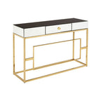Black Glass Top One Drawer Console Table | Rimini