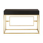 Black Glass Top One Drawer Console Table | Rimini