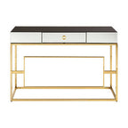 Black Glass Top One Drawer Console Table | Rimini