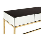 Black Glass Top One Drawer Console Table | Rimini