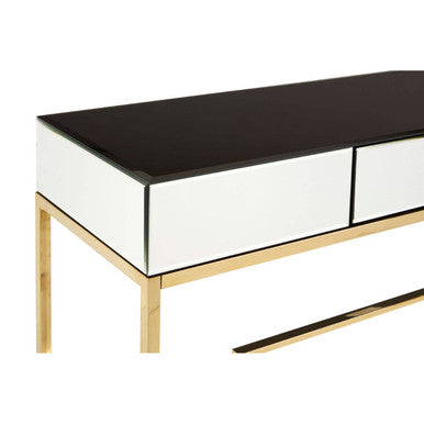Black Glass Top One Drawer Console Table | Rimini