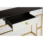 Black Glass Top One Drawer Console Table | Rimini