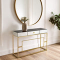 Black Glass Top One Drawer Console Table | Rimini