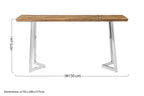 Natural Textured Bamboo Top Console Table with Silver Stainless Steel Frame, Gabar