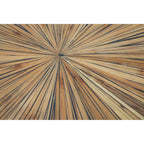 Natural Textured Bamboo Top Side Table with Silver Stainless Steel Frame | Gabar