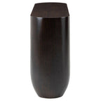 Black Oval Ebony Bamboo Console Table with Curved Edges and Undershelf Storage | Gabelle