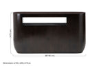 Black Oval Ebony Bamboo Console Table with Curved Edges and Undershelf Storage | Gabelle
