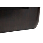 Black Oval Ebony Bamboo Console Table with Curved Edges and Undershelf Storage | Gabelle