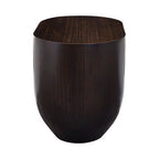 Black Oval Ebony Bamboo Side Table with Curved Edges and Undershelf Storage | Gabelle