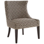 Greek Key Design Accent Chair with Black Legs | Regents Park