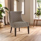 Greek Key Design Accent Chair with Black Legs | Regents Park