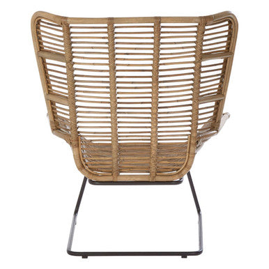 Natural Rattan Lounge Chair and Footstool | Manado