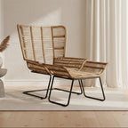 Natural Rattan Lounge Chair and Footstool | Manado