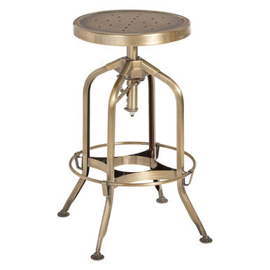 Brass Finish Adjustable Bar Stool | Gator