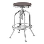 Chrome and Ash Wood Adjustable Bar Stool | Gator