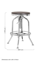 Chrome and Ash Wood Adjustable Bar Stool | Gator