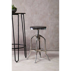 Chrome and Ash Wood Adjustable Bar Stool | Gator
