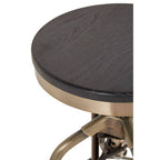 Brass Finish and Ash Wood Adjustable Bar Stool | Gator