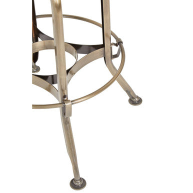 Brass Finish and Ash Wood Adjustable Bar Stool | Gator