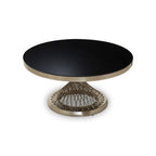 Black Tempered Glass Top Coffee Table with Silver Base | Anzio