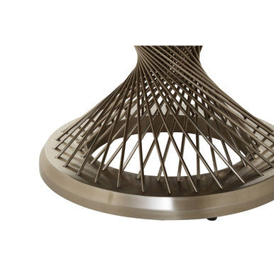 Black Tempered Glass Top Coffee Table with Silver Base | Anzio