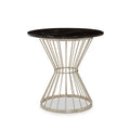 Hourglass Dining Table with Black Marble Top and Silver Base | Anzio