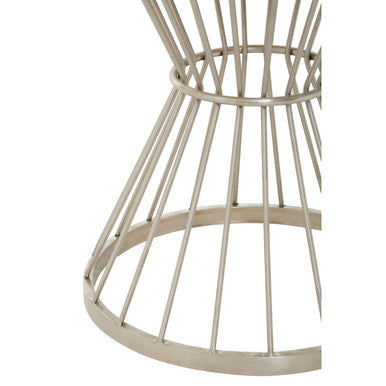Hourglass Dining Table with Black Marble Top and Silver Base | Anzio